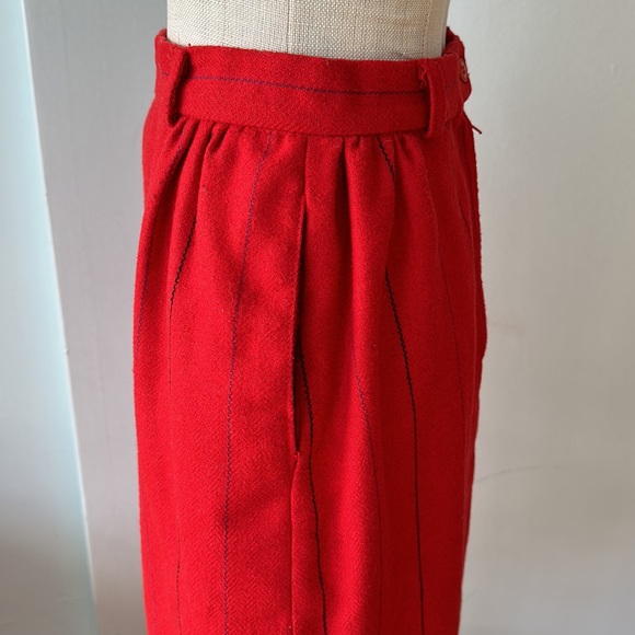 Vintage Junior Bazaar red striped pencil skirt - Picture 3 of 10